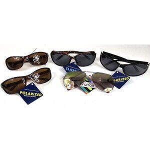 Sunglasses Women's Mixed Lot of 5 Classic Polarized Pink Aviators UV Protection